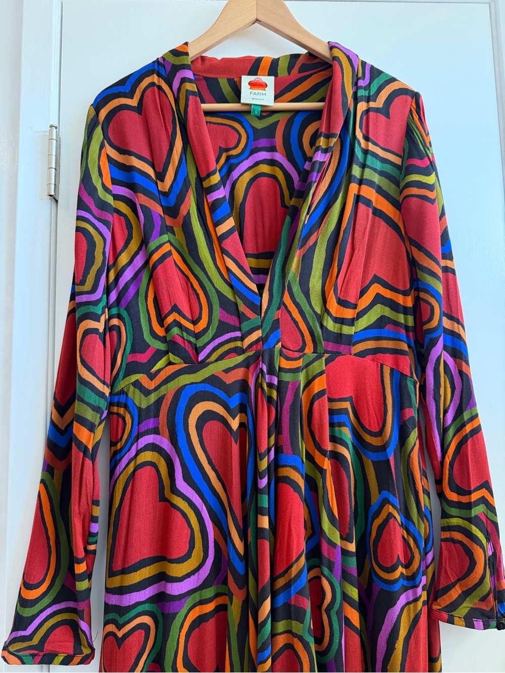 FARM Rio Bold Multicolor Heart Print Maxi Dress - Red - Picture 6 of 6